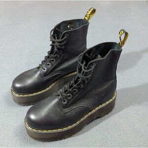 Dr. Martens 1460 Pascal Max Platform Boots Women's 10 Black Leather